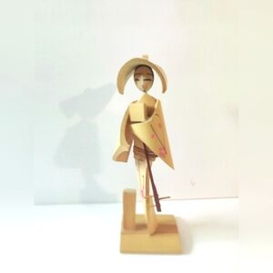 Vintage Collectable Japanese Bamboo Kokeshi Figurine